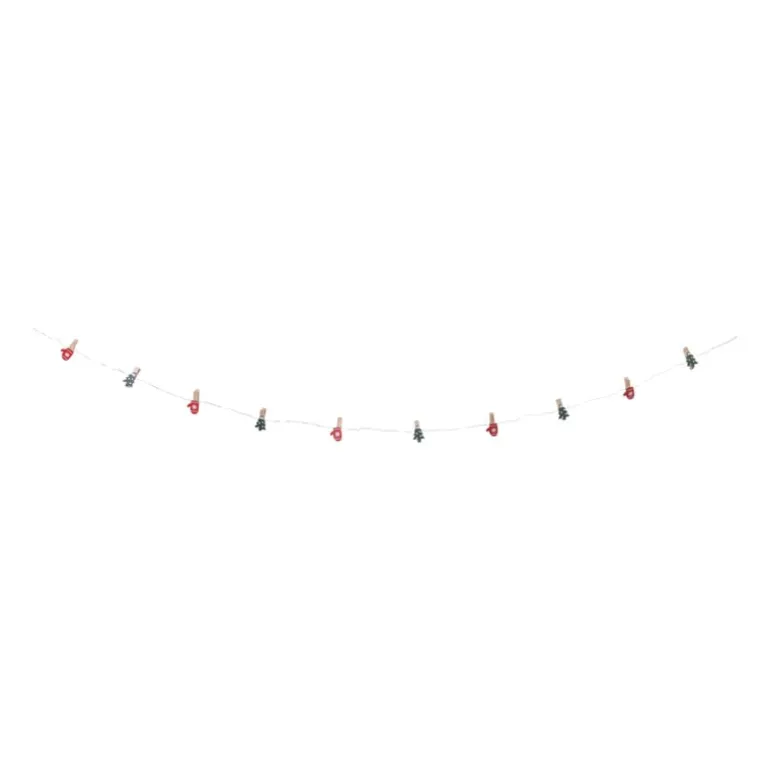 Lichtslinger met knijpers kerst - 30 cm - diverse varianten