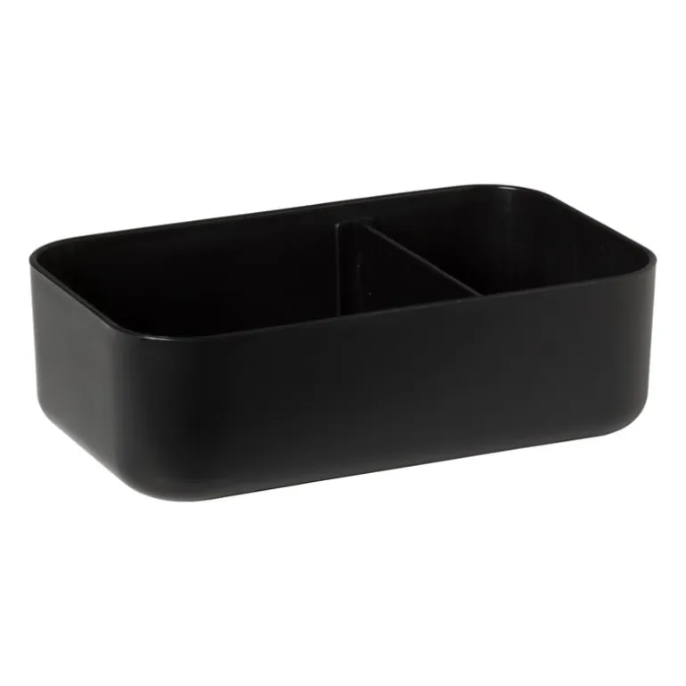 Lunchbox met elastiek - zwart - 6.8x19x12 cm