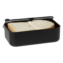 Lunchbox met elastiek - zwart - 6.8x19x12 cm