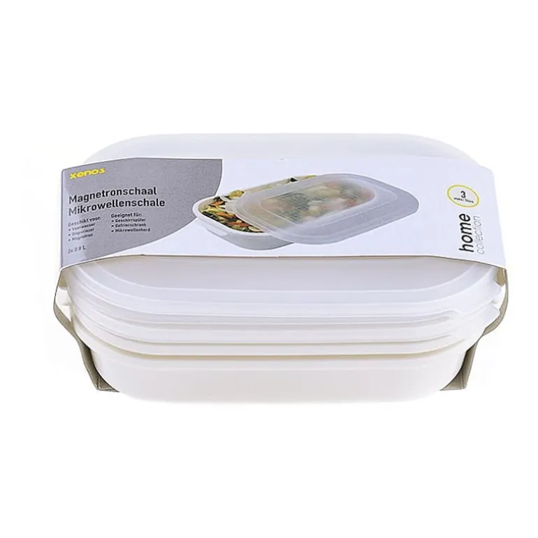 Magnetronschaal rechthoek - 800 ml - set van 3