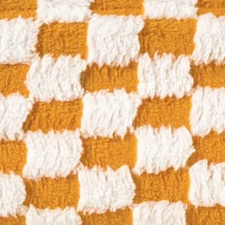 Mand checks klein - oranje/wit - 11x30x20 cm