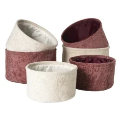 Mand chenille rond - rood - ø27x16 cm