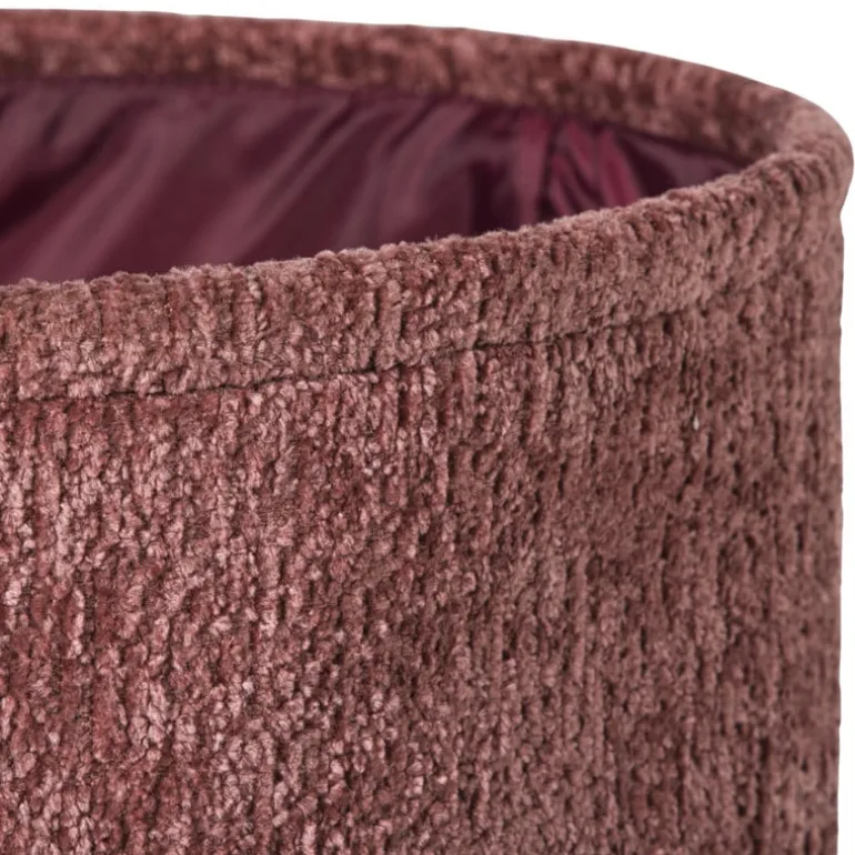 Mand chenille rond - rood - ø30x18 cm
