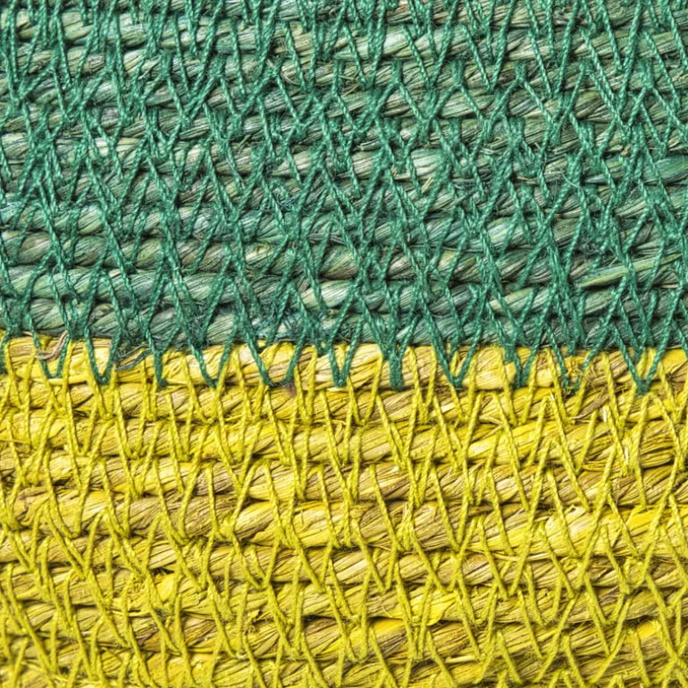 Mand colorblock - groen/geel - ø35x26 cm
