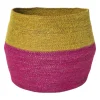 Mand colorblock - roze/geel - ø35x26 cm