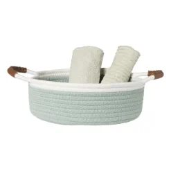 Mand colors laag - groen/wit - ø27x9 cm