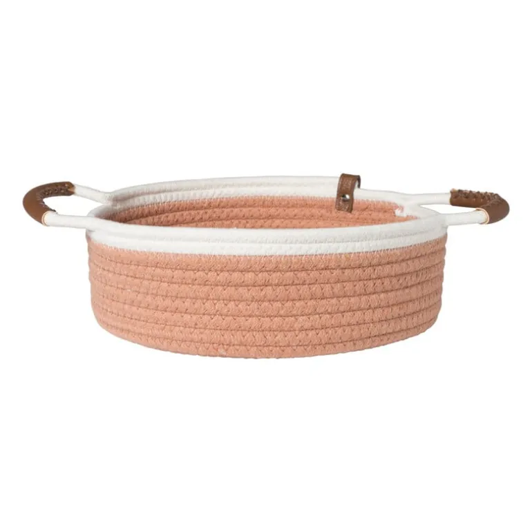 Mand colors laag - oranje/wit - ø27x9 cm