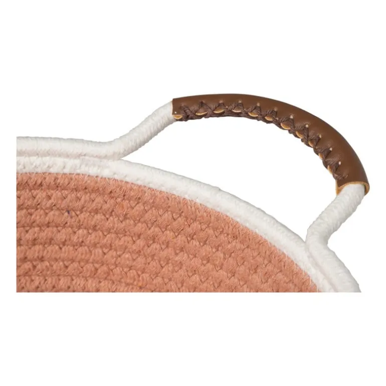 Mand colors laag - oranje/wit - ø27x9 cm