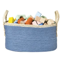 Mand colors rechthoekig - blauw/bruin - 16x30x20 cm