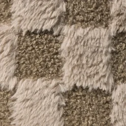 Mand geruit rond maat XL - bruin - ø24x18 cm