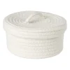 Mand met deksel Julia - wit - ø19x10 cm