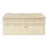 Mand met deksel Stijn - 12x30x21 cm - wit