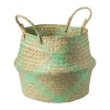 Mand streep - bruin/turquoise - ø23x28 cm