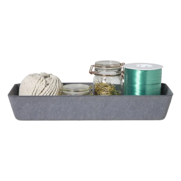 Mand vilt langwerpig - grijs - 6x36x14 cm