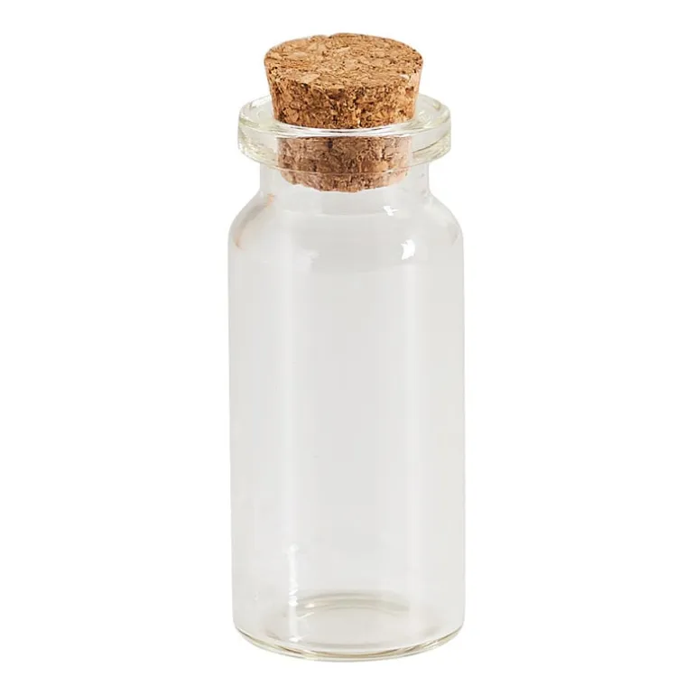 Mini flesjes met kurk - 6 stuks - 6x10 ml