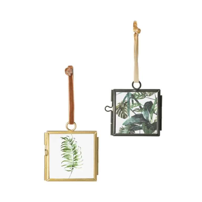 Mini fotolijstje hangend - goud - 6x6 cm