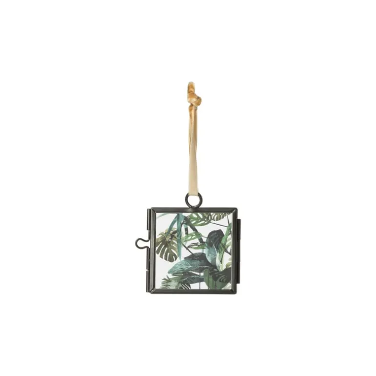 Mini fotolijstje hangend - zwart - 6x6 cm