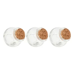 Mini voorraadpotje met kurk - set van 3 - 5 ml