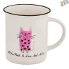 Mok kat met tekst - diverse kleuren - 300 ml