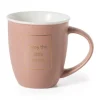 Mok met gouden tekst - roze - 380 ml