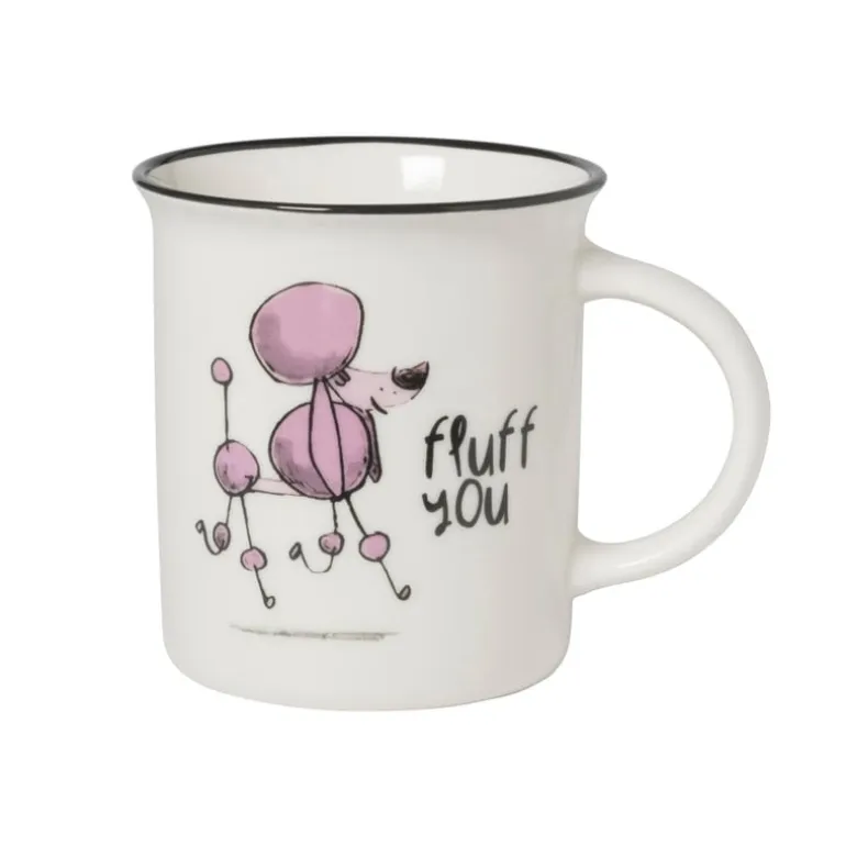Mok met hond - wit - 300 ml - diverse varianten