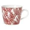 Mok Mirna blaadjes - rood/wit - 360 ml