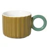 Mok ribbel - geel/groen - 200 ml