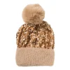 Muts glitter - champagnekleurig