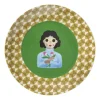 Ontbijtbord flower lady - geel/groen - ø21x2 cm