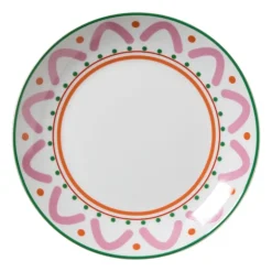 Ontbijtbord holly jolly - roze - ø20.6x2.5 cm