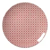 Ontbijtbord Mirna ruit - rood/wit - ø22x2 cm