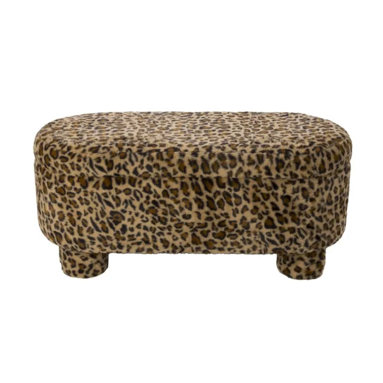 Opbergbank luipaard dodo - bruin - 43x100x42 cm