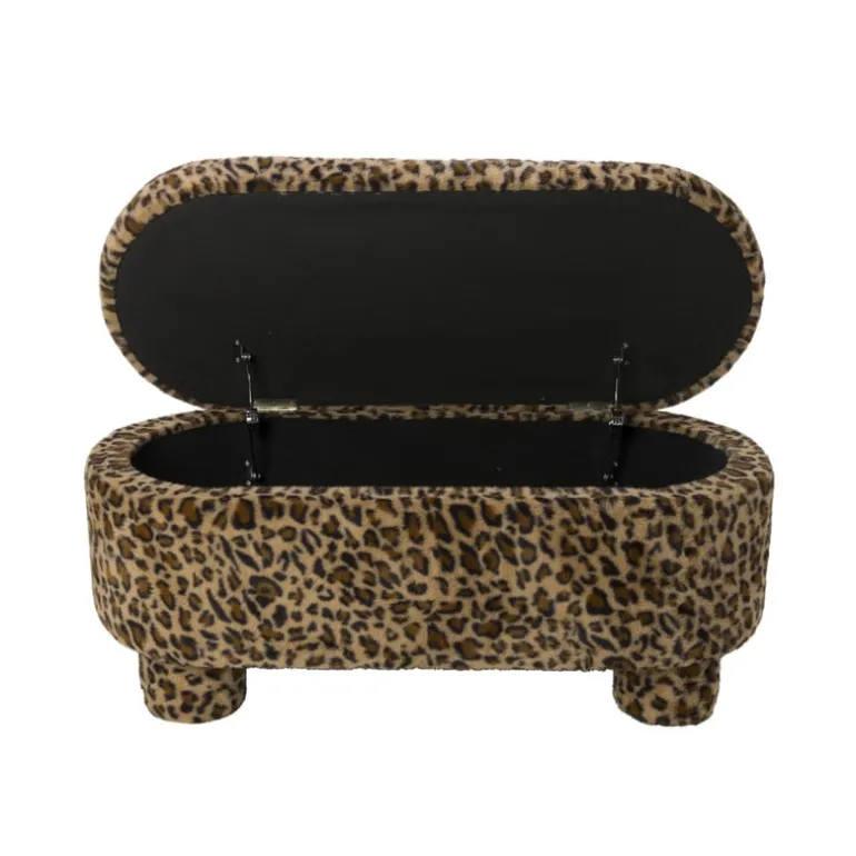 Opbergbank luipaard dodo - bruin - 43x100x42 cm