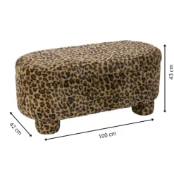 Opbergbank luipaard dodo - bruin - 43x100x42 cm