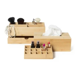 Opberger met lade bamboe - 27x15x11 cm
