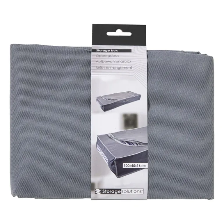 Opberghoes voor dekbed of kussens - grijs - 15x100x45 cm