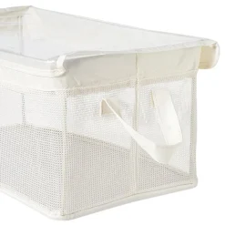 Opbergmand met handvatten - wit - 25x44x20 cm