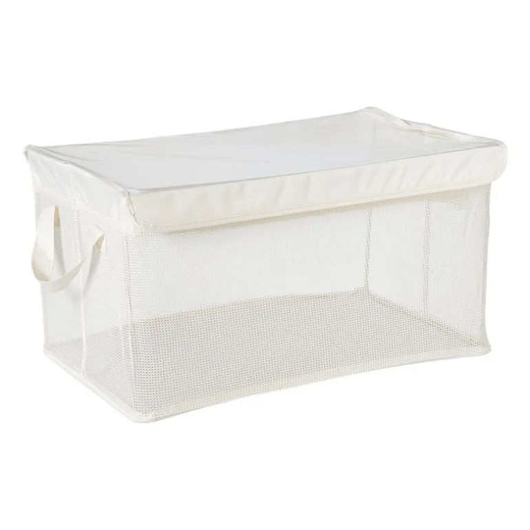 Opbergmand met handvatten - wit - 30x47x25 cm
