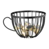 Opbergpot koffiecups - zwart - metaal