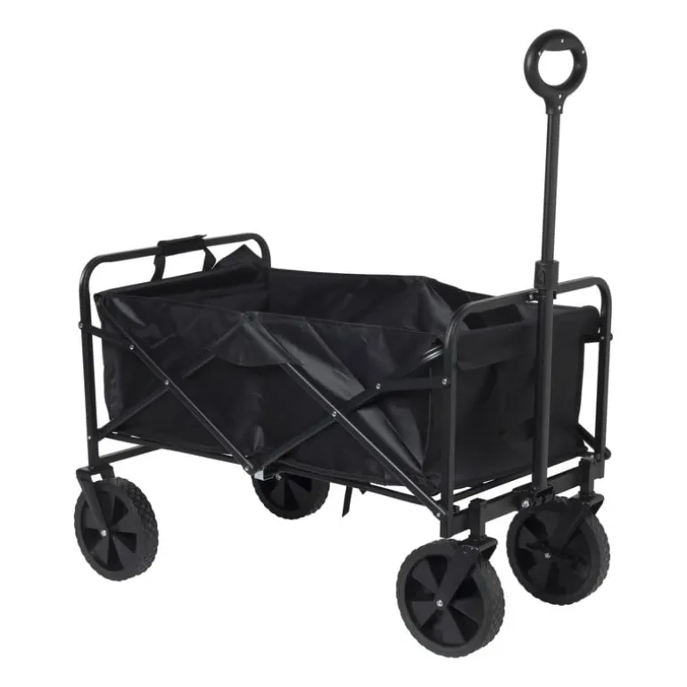 Opvouwbare bolderkar - zwart - 103x54x108 cm