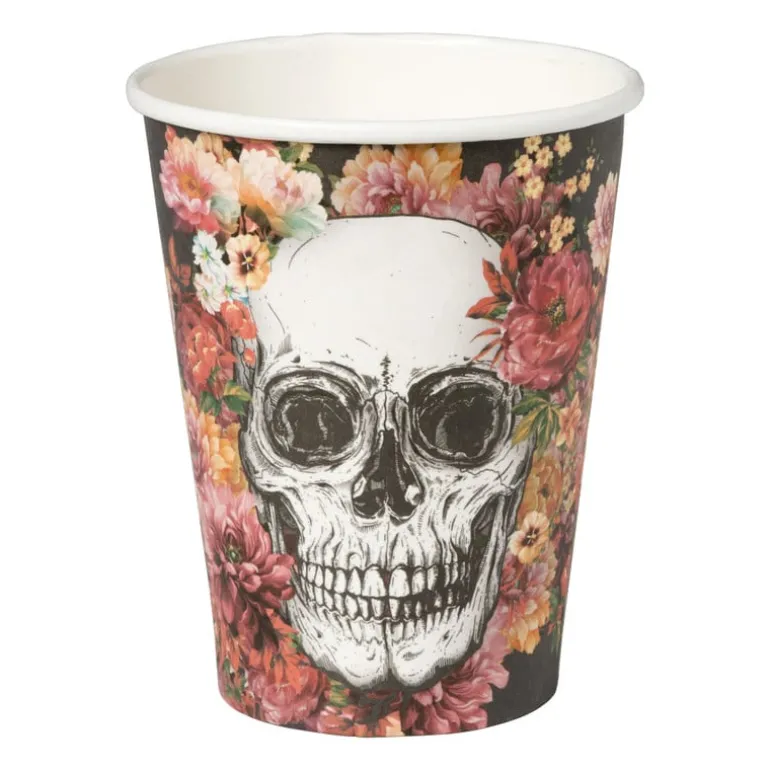 Papieren beker Day of the Dead - set van 10 - ø8x17 cm