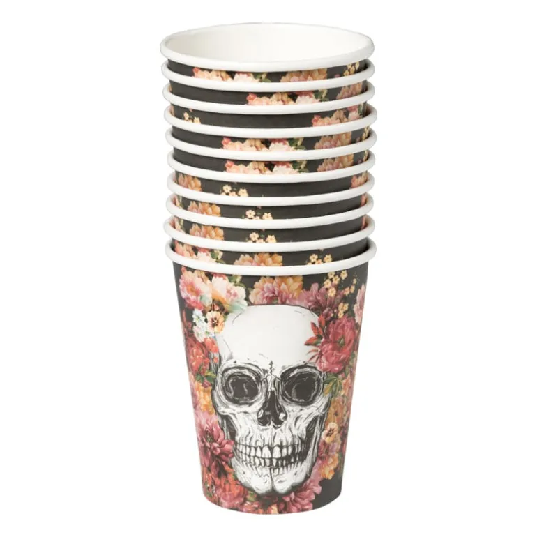 Papieren beker Day of the Dead - set van 10 - ø8x17 cm