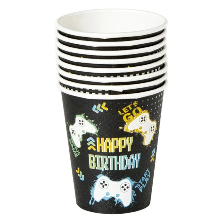 Papieren bekers - level up - set van 6