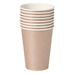 Papieren bekers - roségoudkleurig - set van 8