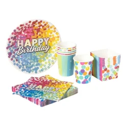 Papieren bekers regenboog - set van 6