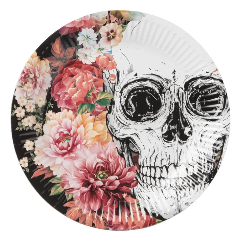Papieren borden Day of the Dead - set van 10 - ø22x3 cm