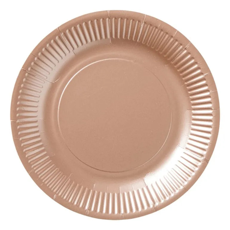 Papieren bordjes - roségoudkleurig - set van 8