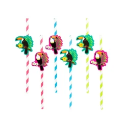 Papieren rietjes toekan - set van 6