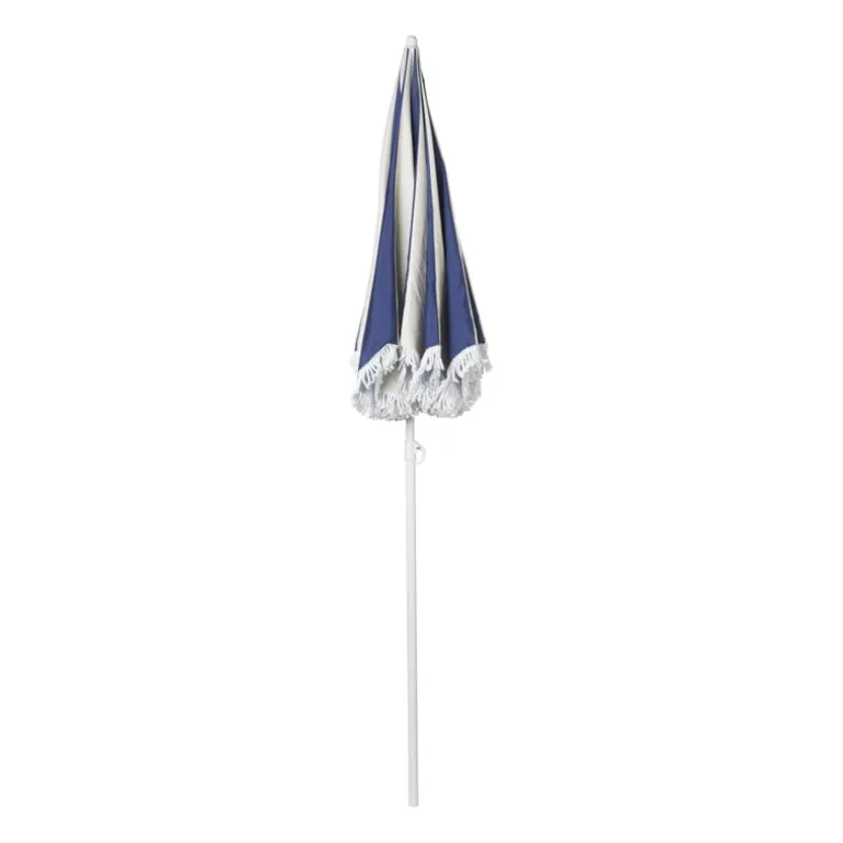 Parasol gestreept - blauw/wit - ø160x180 cm