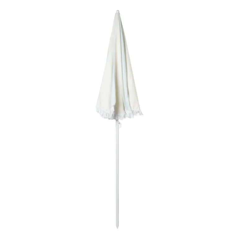 Parasol gestreept - lichtblauw/wit - ø160x180 cm